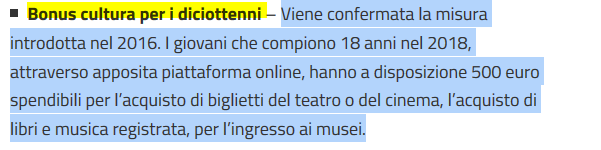18App, il bonus cultura confermato anche per i nati nel 2000
