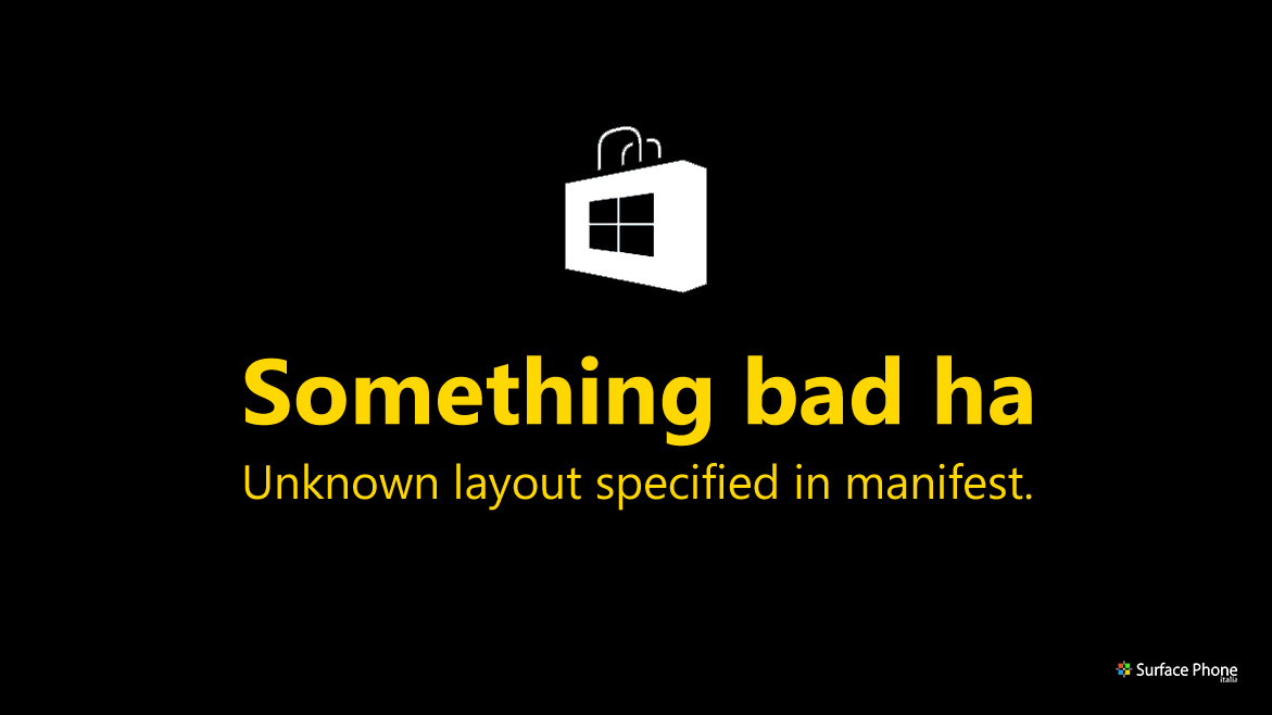 Windows Store per gli Insider: “Unknown layout specified in manifest”  [SERVER DOWN]