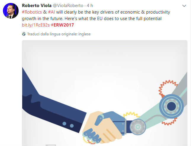 European Robotics Week 2017, Roberto Viola (Commissione Ue) ‘AI e robot accenderanno la ripresa’. Le sfide legali