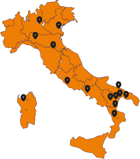 Cartina presenza territoriale 360 Consulenza